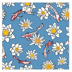 Koi-flower Square Satin Scarf (36  X 36 ) by nate14shop