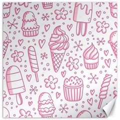 Illustration-pink-ice-cream-seamless-pattern Canvas 16  X 16  by nate14shop