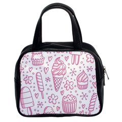 Illustration-pink-ice-cream-seamless-pattern Classic Handbag (two Sides) by nate14shop