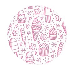 Illustration-pink-ice-cream-seamless-pattern Mini Round Pill Box (pack Of 5) by nate14shop