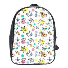 Doodle School Bag (xl) by nate14shop