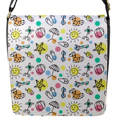 Doodle Flap Closure Messenger Bag (s) by nate14shop