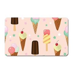 Cute-pink-ice-cream-and-candy-seamless-pattern-vector Magnet (rectangular) by nate14shop