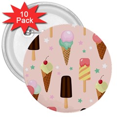 Cute-pink-ice-cream-and-candy-seamless-pattern-vector 3  Buttons (10 Pack)  by nate14shop