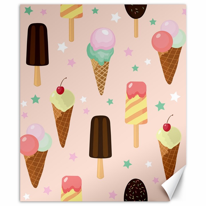 Cute-pink-ice-cream-and-candy-seamless-pattern-vector Canvas 8  x 10 