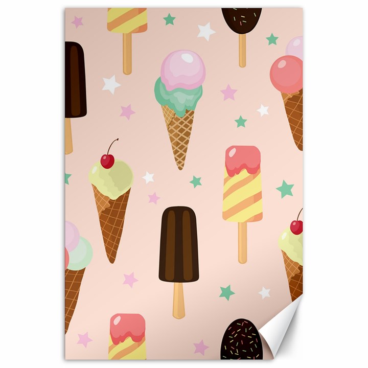 Cute-pink-ice-cream-and-candy-seamless-pattern-vector Canvas 20  x 30 