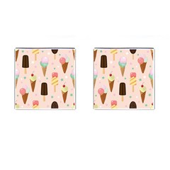 Cute-pink-ice-cream-and-candy-seamless-pattern-vector Cufflinks (square) by nate14shop