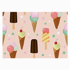 Cute-pink-ice-cream-and-candy-seamless-pattern-vector Large Glasses Cloth by nate14shop