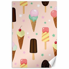 Cute-pink-ice-cream-and-candy-seamless-pattern-vector Canvas 24  X 36  by nate14shop