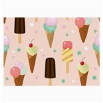 Cute-pink-ice-cream-and-candy-seamless-pattern-vector Large Glasses Cloth (2 Sides) Back