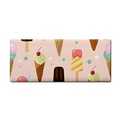 Cute-pink-ice-cream-and-candy-seamless-pattern-vector Hand Towel by nate14shop