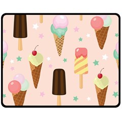 Cute-pink-ice-cream-and-candy-seamless-pattern-vector Fleece Blanket (medium)  by nate14shop