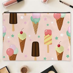 Cute-pink-ice-cream-and-candy-seamless-pattern-vector Cosmetic Bag (xxxl) by nate14shop