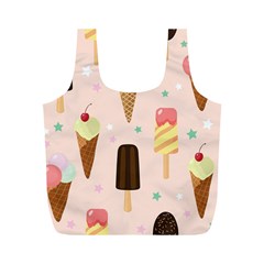 Cute-pink-ice-cream-and-candy-seamless-pattern-vector Full Print Recycle Bag (m) by nate14shop