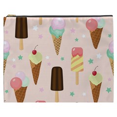 Cute-pink-ice-cream-and-candy-seamless-pattern-vector Cosmetic Bag (xxxl) by nate14shop