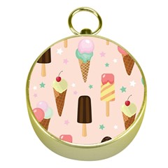 Cute-pink-ice-cream-and-candy-seamless-pattern-vector Gold Compasses by nate14shop