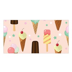 Cute-pink-ice-cream-and-candy-seamless-pattern-vector Satin Shawl 45  X 80 