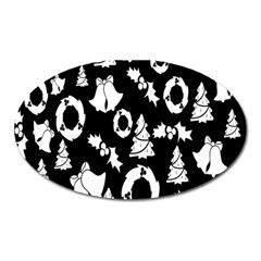 Backdrop-black-white,christmas Oval Magnet