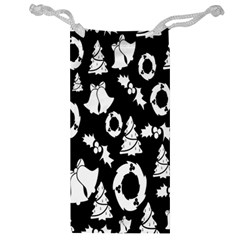 Backdrop-black-white,christmas Jewelry Bag by nate14shop