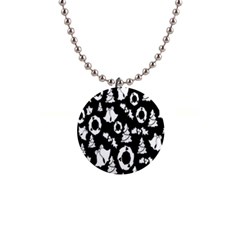 Backdrop-black-white,christmas 1  Button Necklace by nate14shop