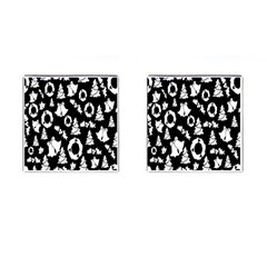 Backdrop-black-white,christmas Cufflinks (square) by nate14shop