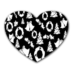 Backdrop-black-white,christmas Heart Mousepads by nate14shop