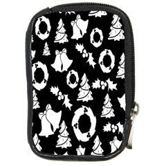 Backdrop-black-white,christmas Compact Camera Leather Case by nate14shop