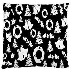 Backdrop-black-white,christmas Large Cushion Case (two Sides) by nate14shop