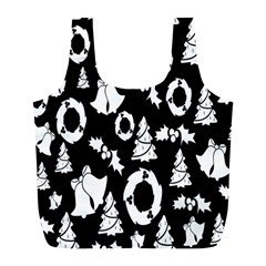 Backdrop-black-white,christmas Full Print Recycle Bag (l) by nate14shop