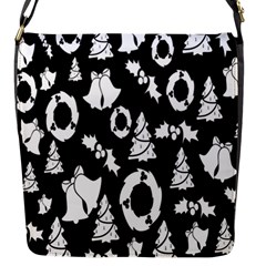 Backdrop-black-white,christmas Flap Closure Messenger Bag (s) by nate14shop