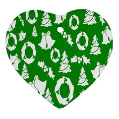 Backdrop-green-white Ornament (heart) by nate14shop