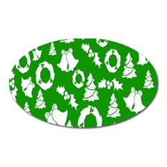 Backdrop-green-white Oval Magnet