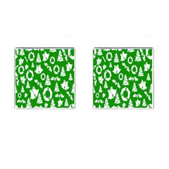 Backdrop-green-white Cufflinks (square) by nate14shop