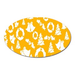 Backdrop-yellow-white Oval Magnet