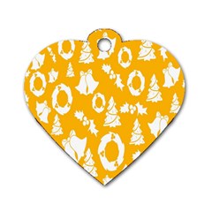 Backdrop-yellow-white Dog Tag Heart (two Sides) by nate14shop