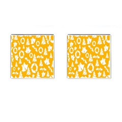 Backdrop-yellow-white Cufflinks (square) by nate14shop