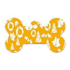 Backdrop-yellow-white Dog Tag Bone (one Side) by nate14shop