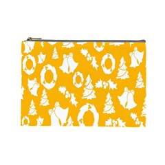 Backdrop-yellow-white Cosmetic Bag (large) by nate14shop