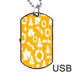 Backdrop-yellow-white Dog Tag Usb Flash (two Sides)