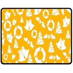 Backdrop-yellow-white Double Sided Fleece Blanket (medium)  by nate14shop