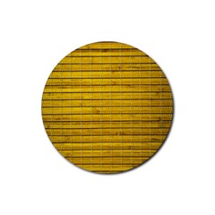 Bamboo-yellow Rubber Round Coaster (4 pack)