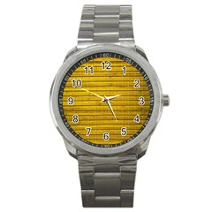 Bamboo-yellow Sport Metal Watch