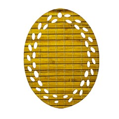 Bamboo-yellow Oval Filigree Ornament (Two Sides)