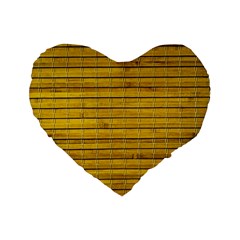 Bamboo-yellow Standard 16  Premium Heart Shape Cushions