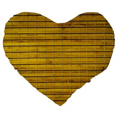 Bamboo-yellow Large 19  Premium Heart Shape Cushions