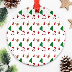 Christmas Tree,santa Ornament (round) by nate14shop