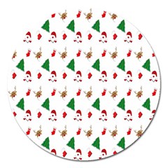 Christmas Tree,santa Magnet 5  (round) by nate14shop