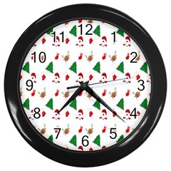 Christmas Tree,santa Wall Clock (black)