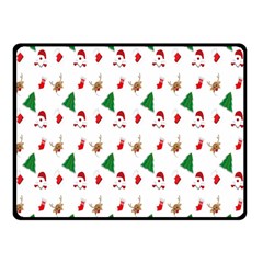 Christmas Tree,santa Double Sided Fleece Blanket (small)  by nate14shop