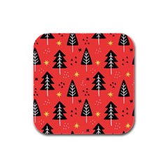 Christmas Tree,snow Star Rubber Square Coaster (4 Pack) by nate14shop